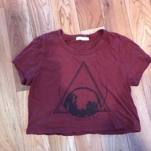 Truly madly deeply Burgundy crop tee